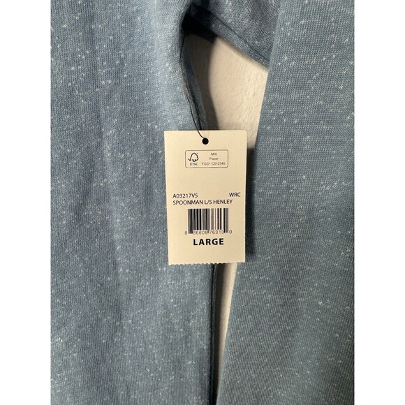 Volcom Love Sleeve Shirt Henley Flecked Blue Pullover Mens Size Large L - NWT - Picture 4 of 14